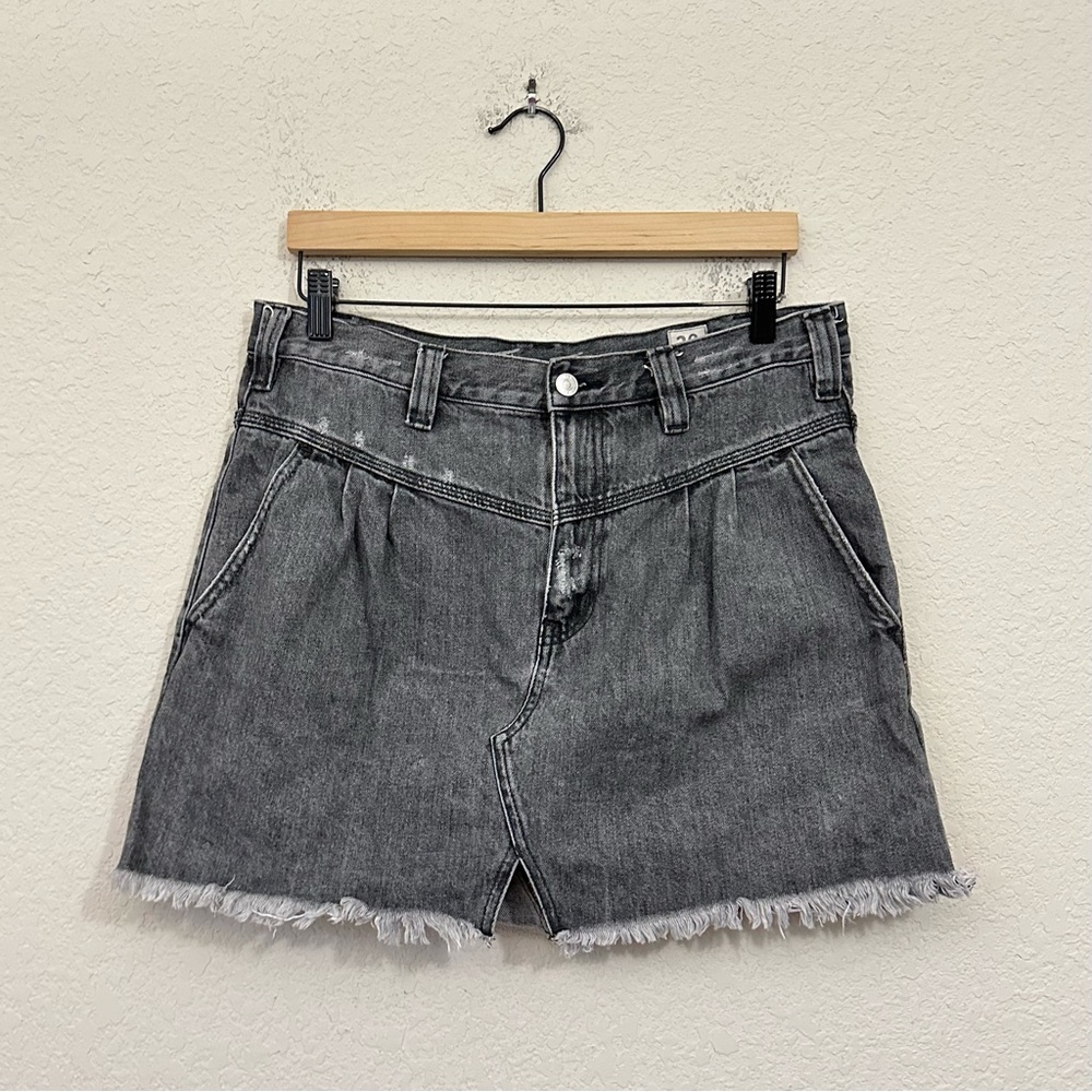 We The Free Raw Hem Jean Denim Mini Skirt Size 30